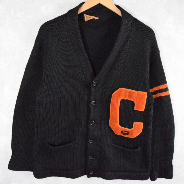 50年代 50s 黒 ブラック ワッペン アワード スタジアム ウール