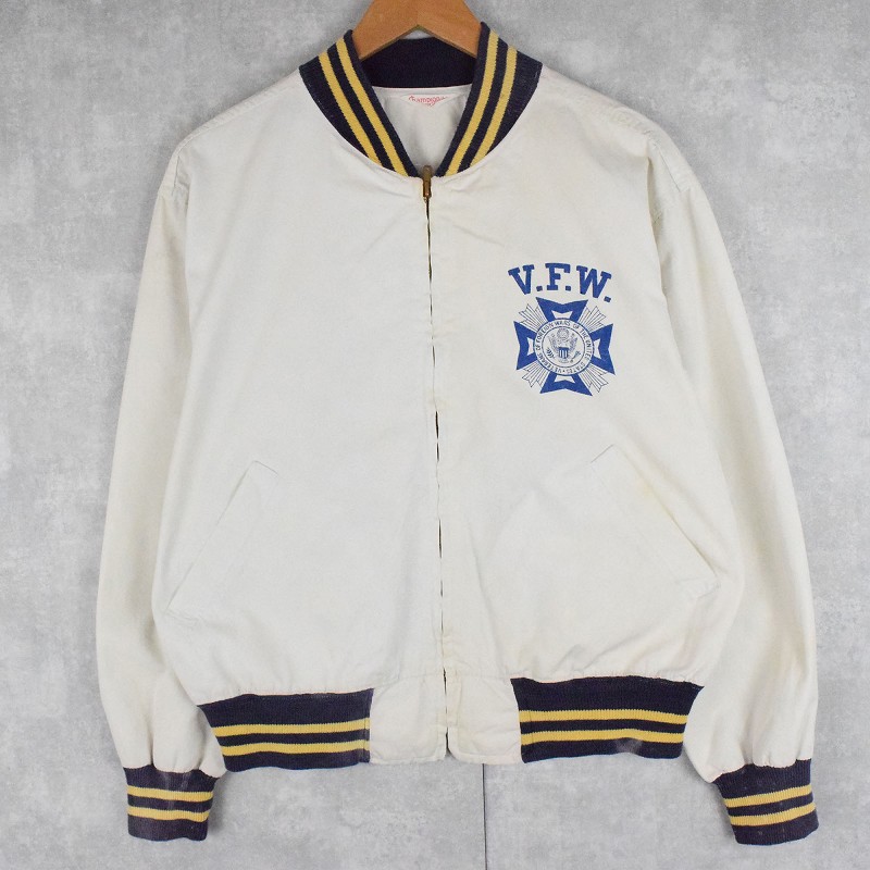 60年代 60s チャンピオン リブボーダー ジップジャケット 白 ホワイト