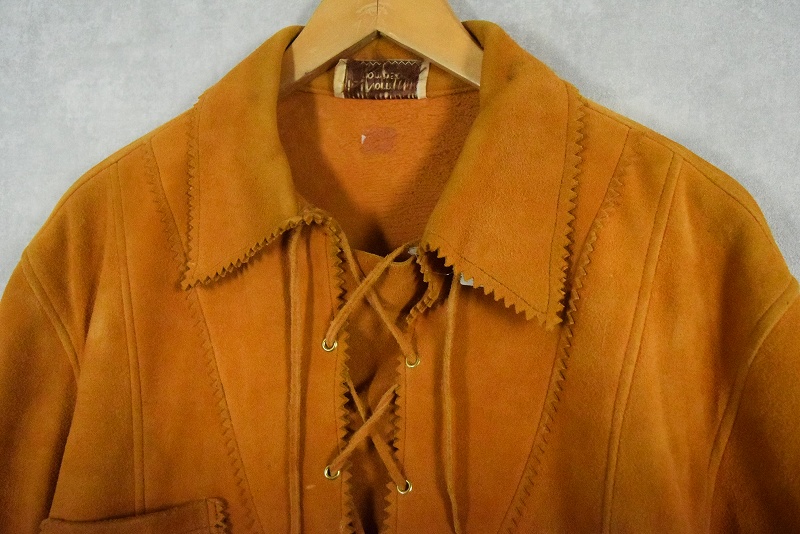60s 60年代 70s 70年代 スエード レースアップ プルオーバー
