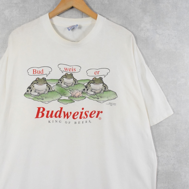 90年代 90s バドワイザー アメリカ製 白 ホワイト メーカー 企業