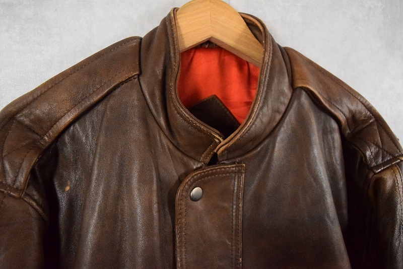 90年代 90s 茶色 ブラウン 本革 革ジャン | ビンテージ古着屋Feeet
