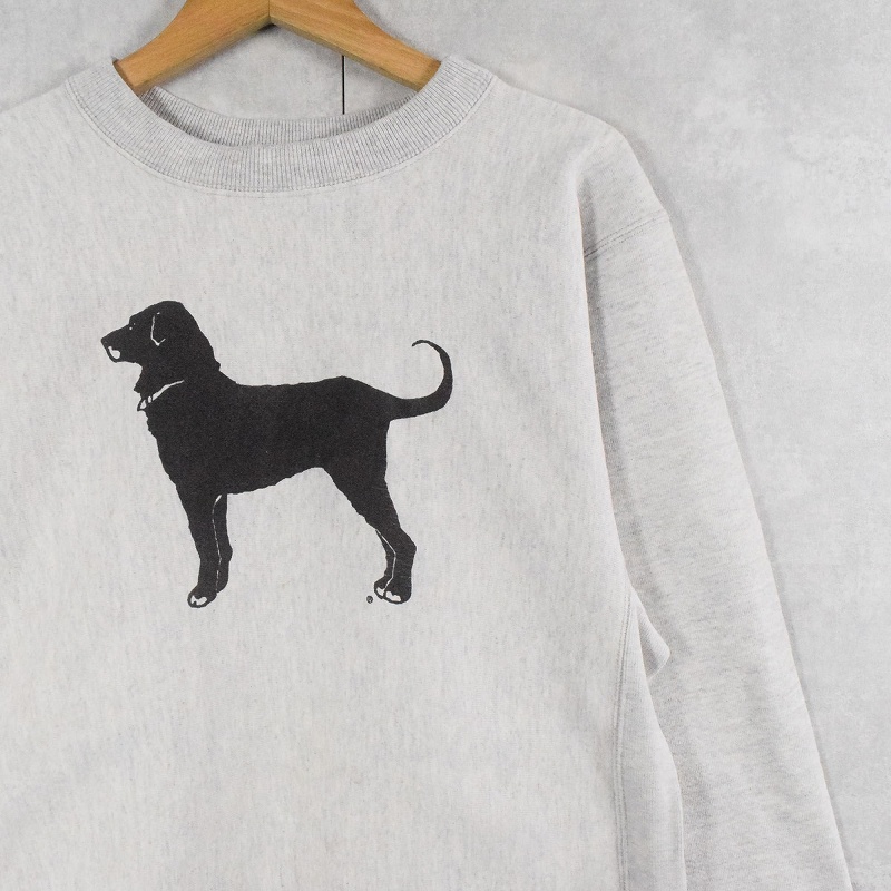 90年代 90s アメリカ製 ブラックドッグ 犬 グレー トレーナー