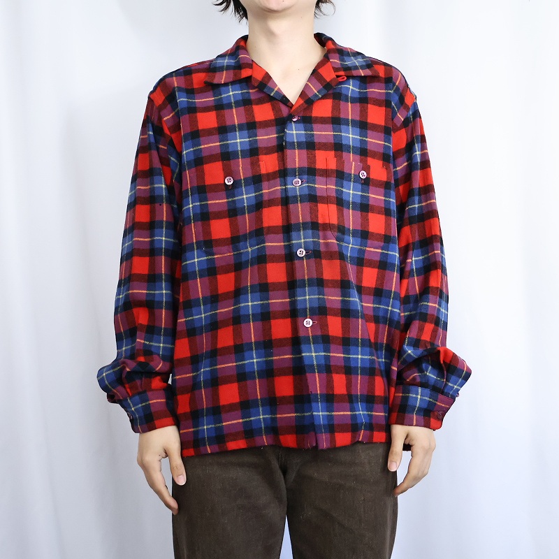 50年代 50s タウンクラフト ペニーズ ストアブランド 赤 レッド 開襟