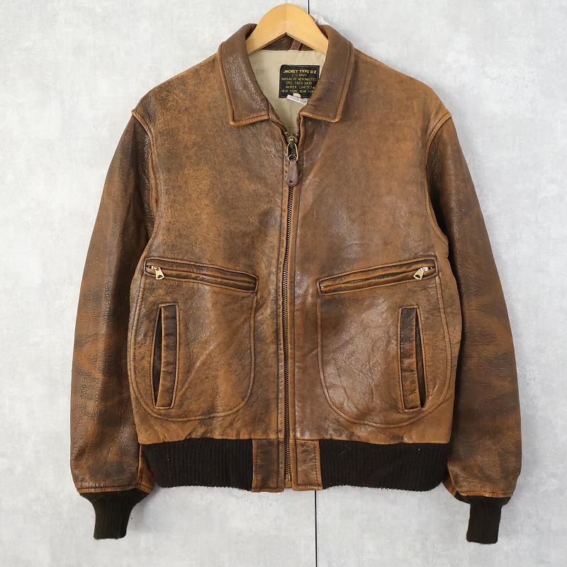 アヴィレックス アメリカ製 ブラウン 革ジャン レザージャケット