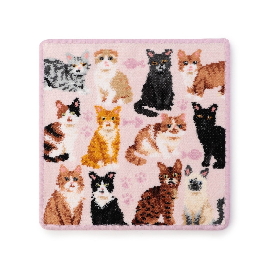 マイキュートキトゥン ハンカチ(ペールパープル×パープル): FEILER