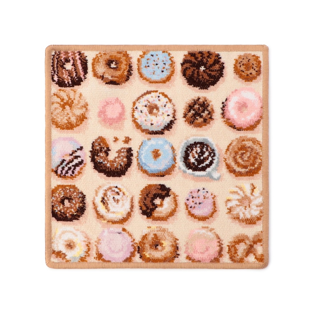 モグモグドーナツ ハンカチ（WEB限定）(ベージュ×ベージュ): LOVERARY