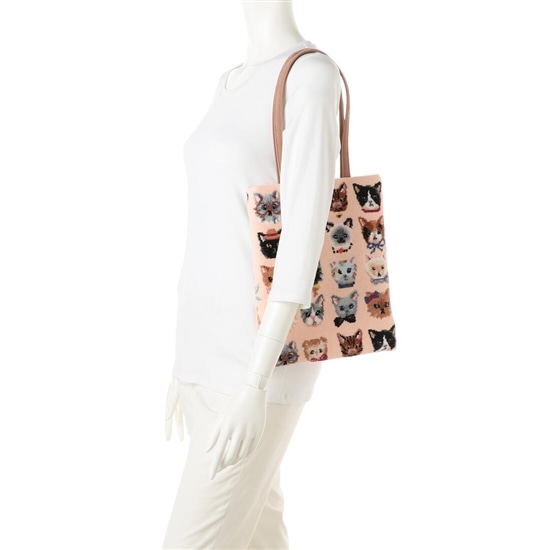 ラブラリープリティーキャッツ トートバッグ L/LCT-213098(ペール