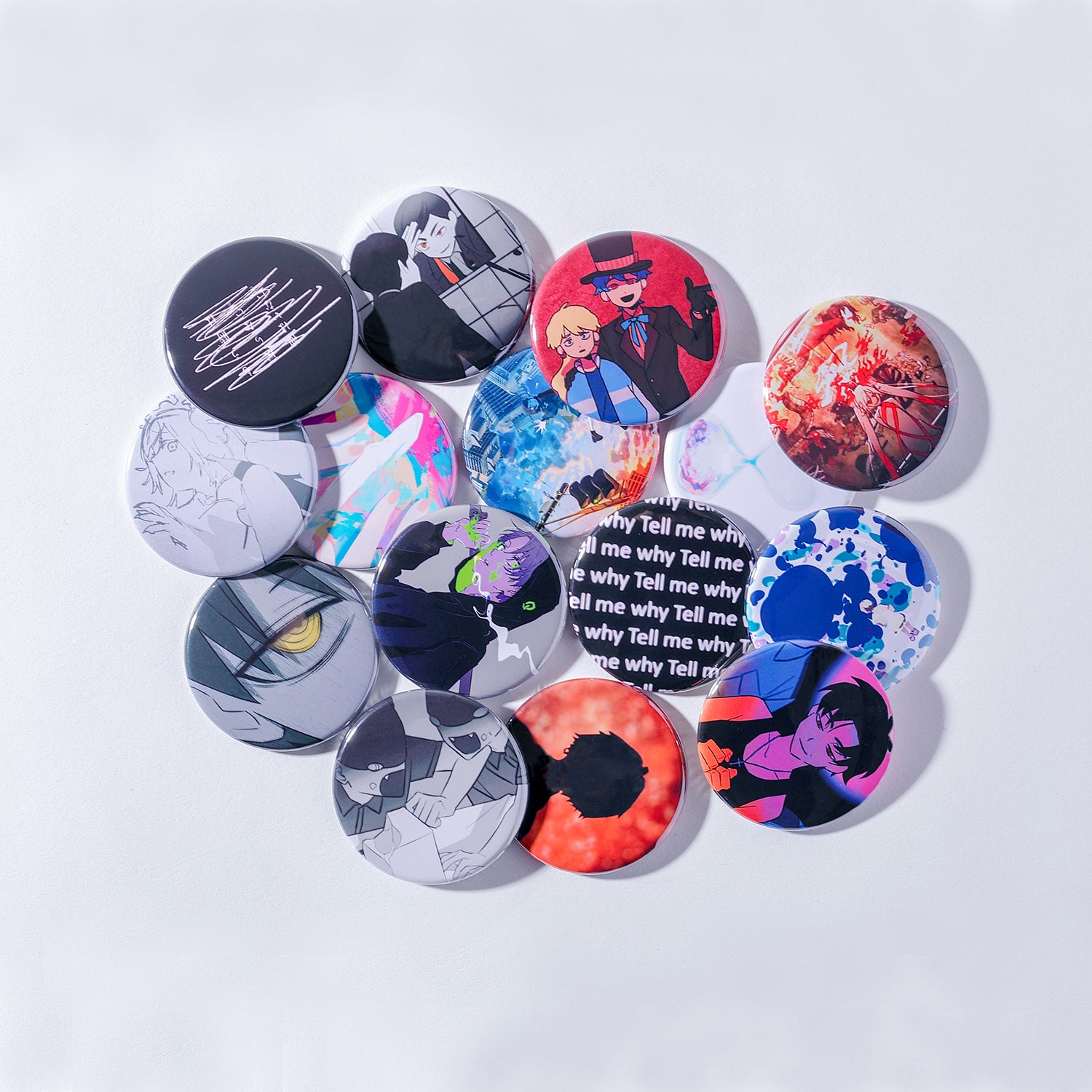 DUSTCELL】ランダム缶バッジ5個セット／DUSTCELL Exhibiton「白炎