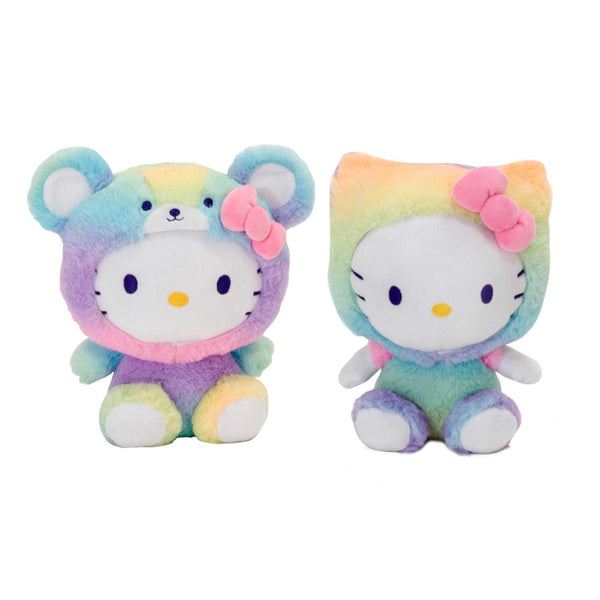 HELLO KITTY - 9.5IN 2 ASST. RAINBOW SHERBET(BEAR OR CAT) - Fiesta Toy