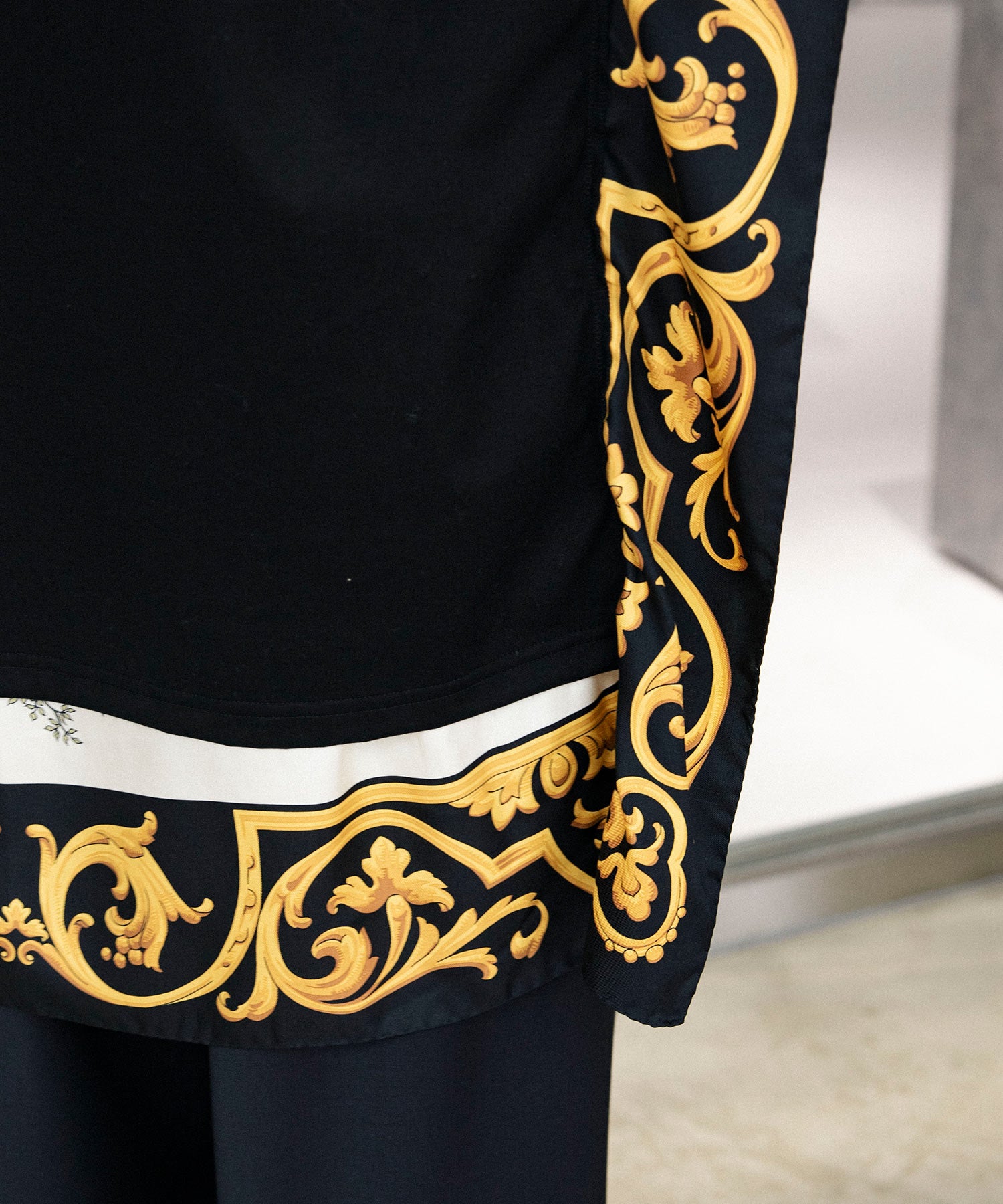 綿度詰天竺プリントAC/DC×シルクスカーフTシャツ - JUNYA WATANABE MAN