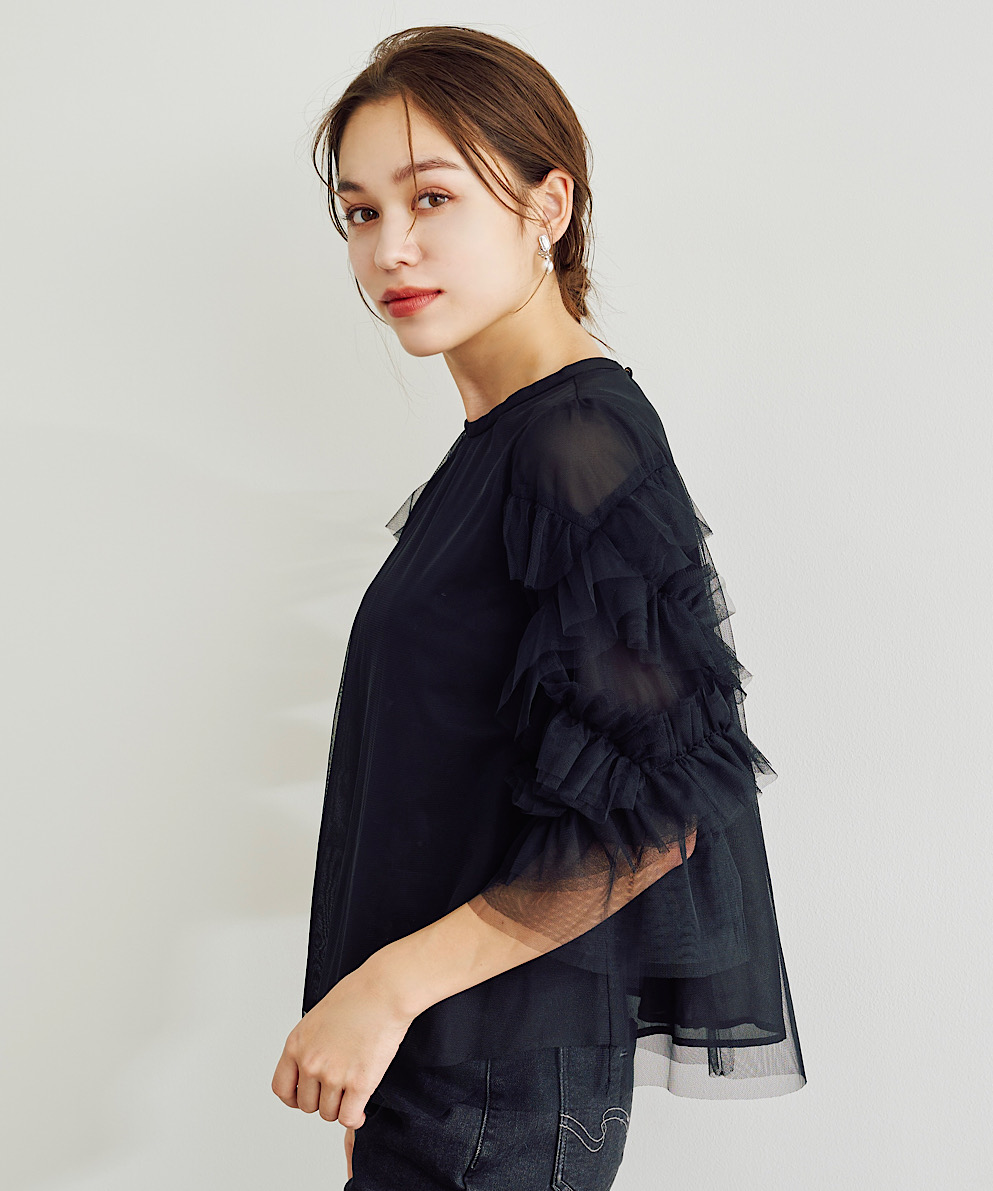 チュールブラウス&Vネックオールインワンセット｜Stola.（ストラ）公式