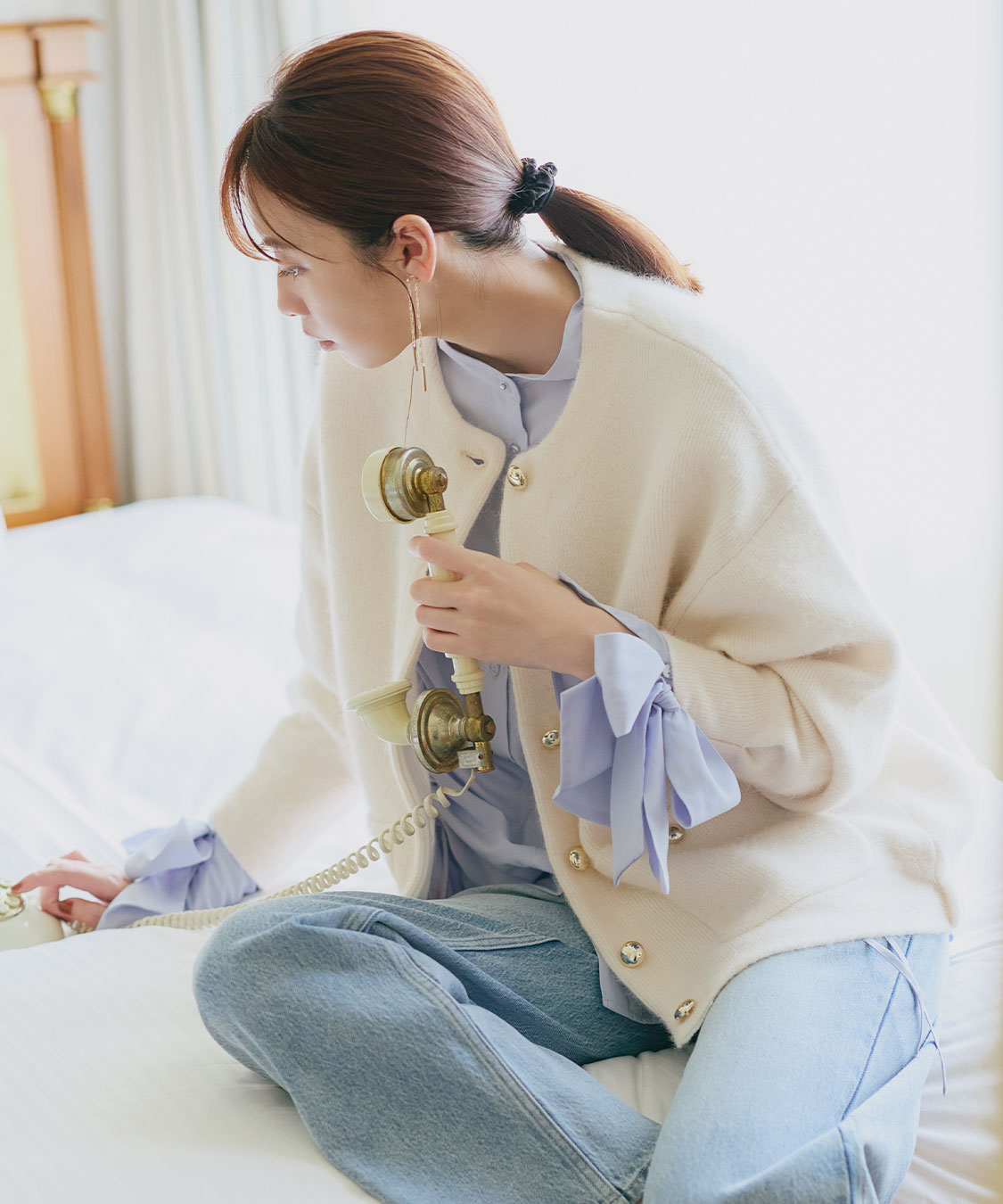 フォックス混ダブルフェイスニットアウター｜PETAL ONLINE（ペタル