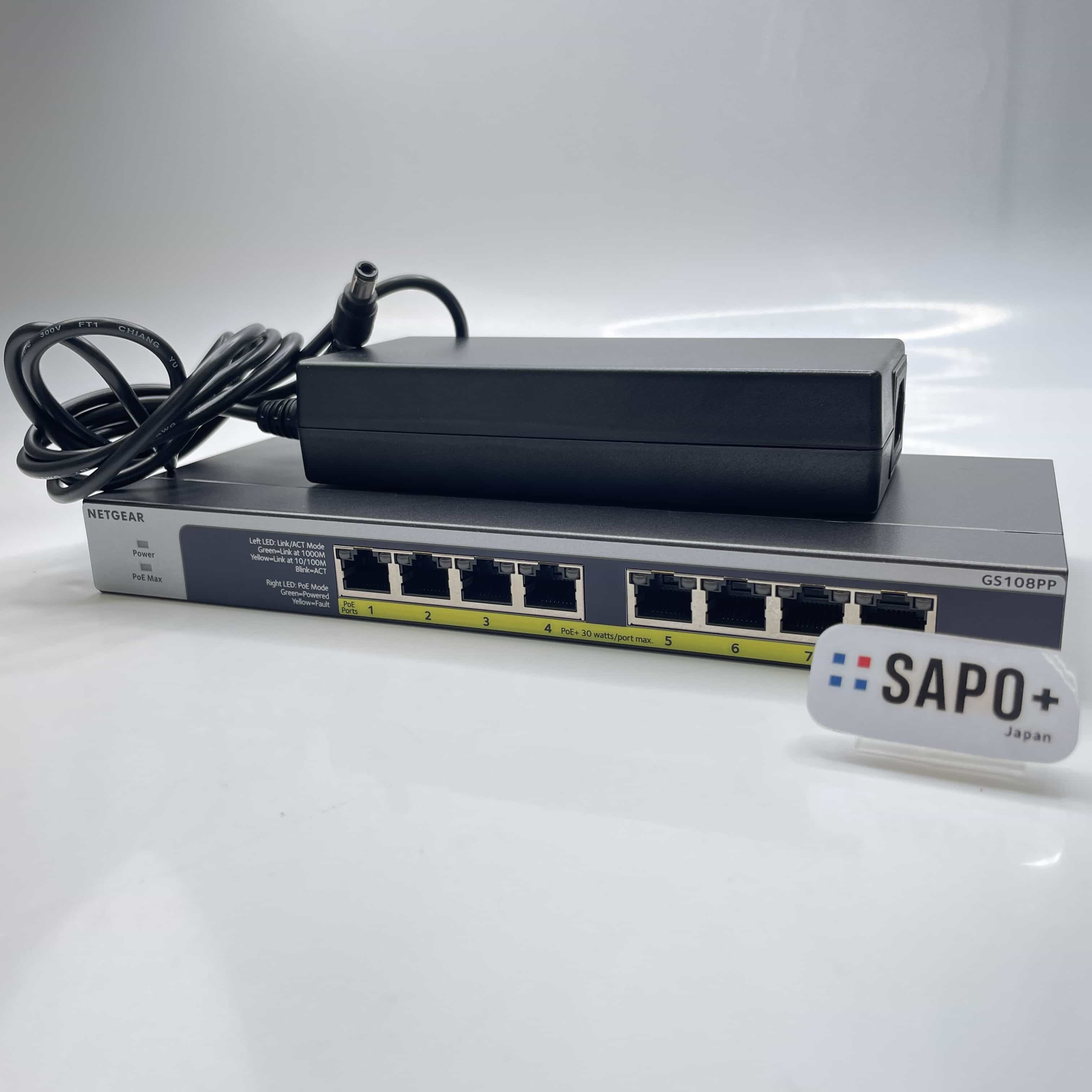 GS108PP ACアダプター付き PoE+対応 (123W) ギガビット8ポート