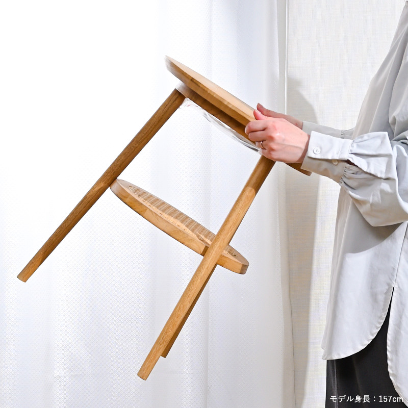 KAGOME ラタン サイドテーブル チーク 無垢材 T038XPを激安で販売する