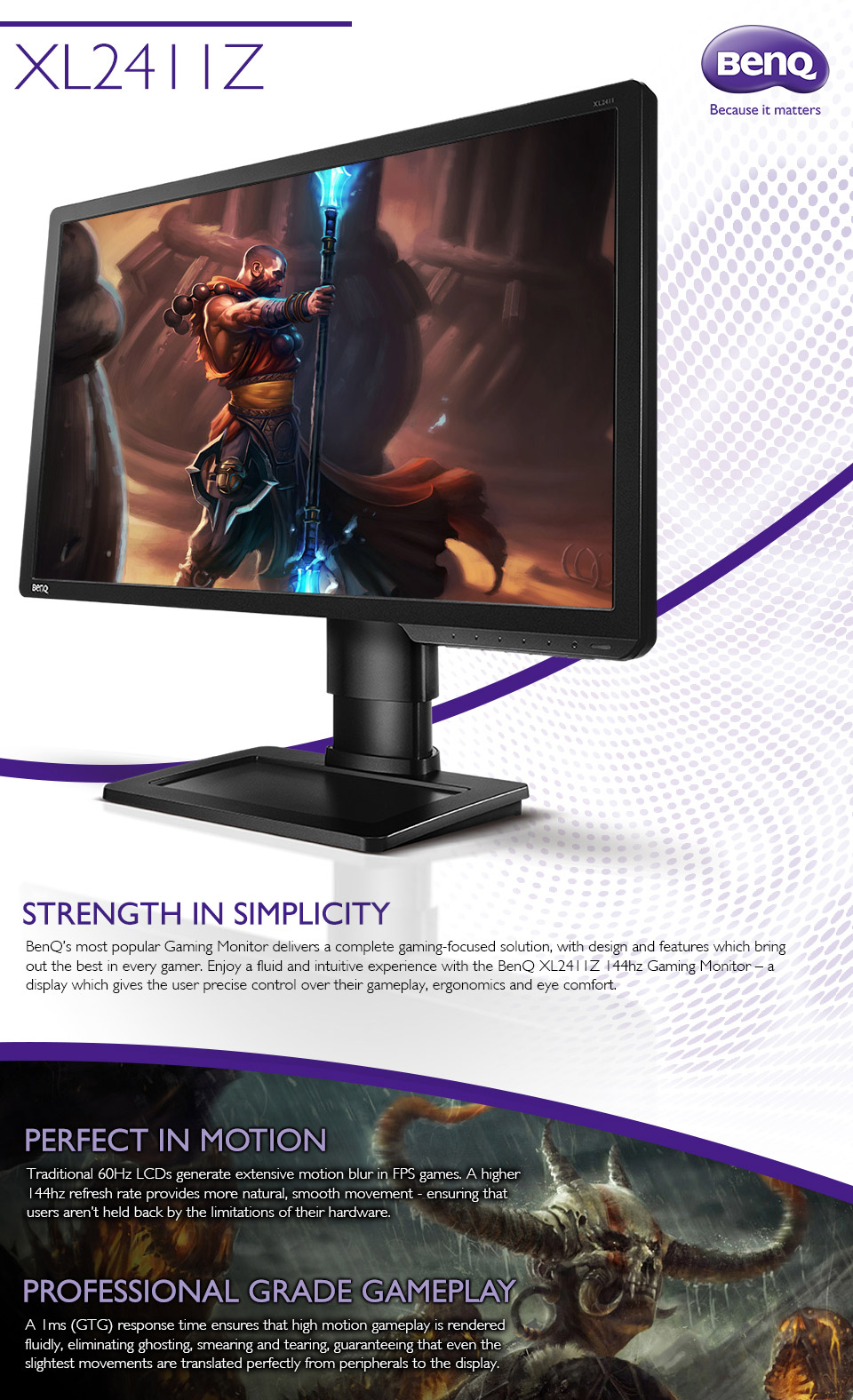 Buy BenQ XL2411Z 24in LED 144Hz Gaming Monitor [XL2411Z] | PC Case