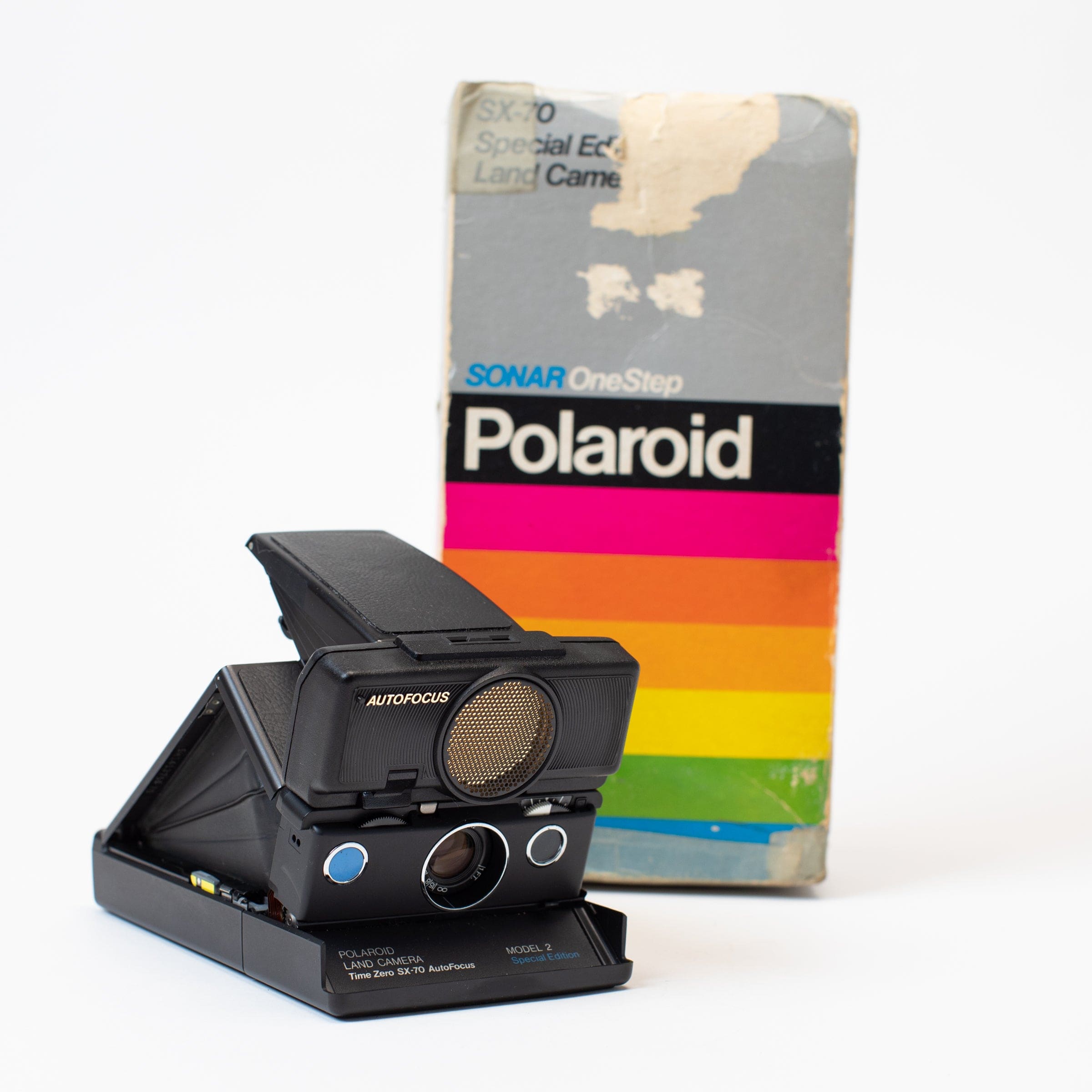 Polaroid SX-70 Sonar (Black) with original packaging – Film Supply