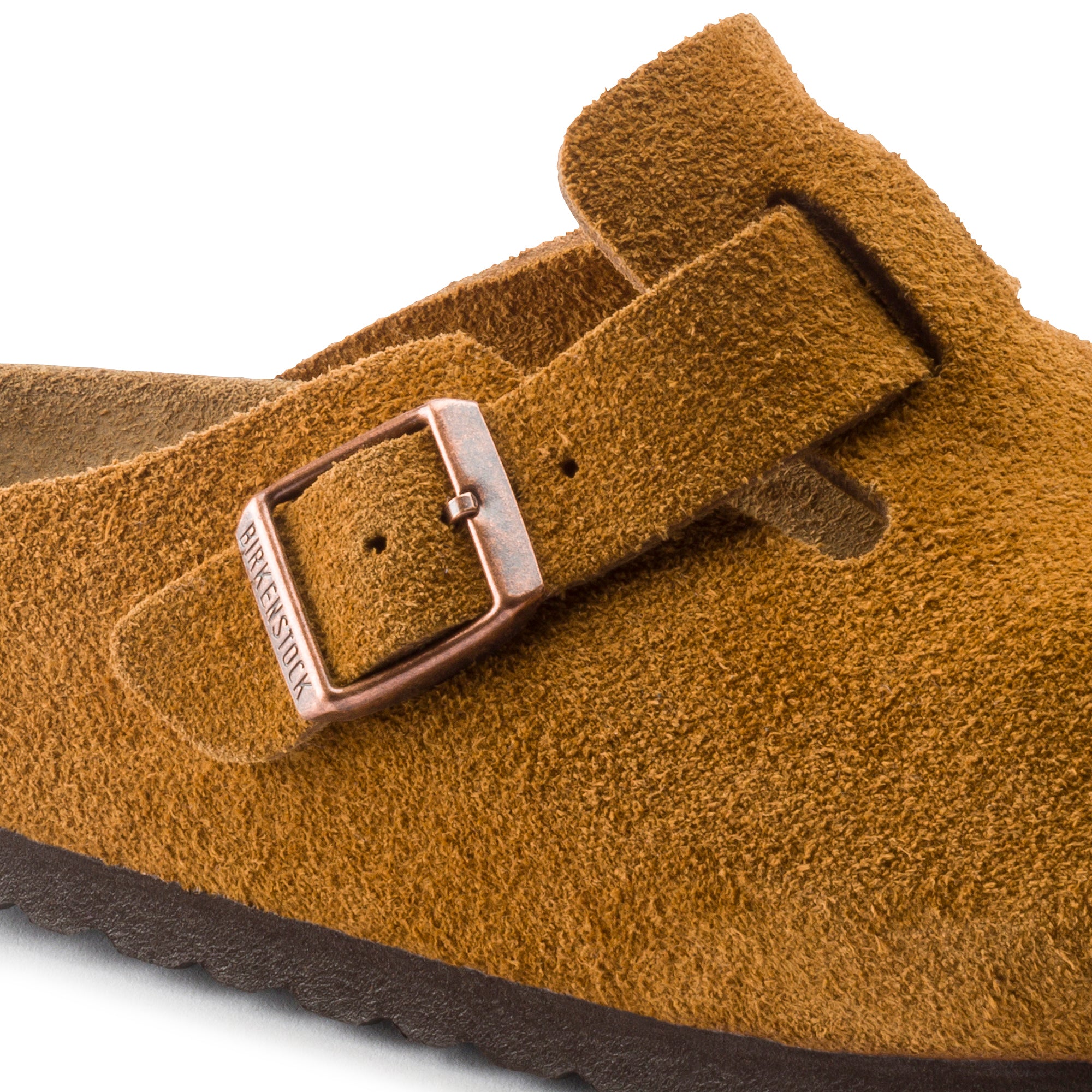 Birkenstock Boston Soft Footbed Suede Leather Clog in Mink
