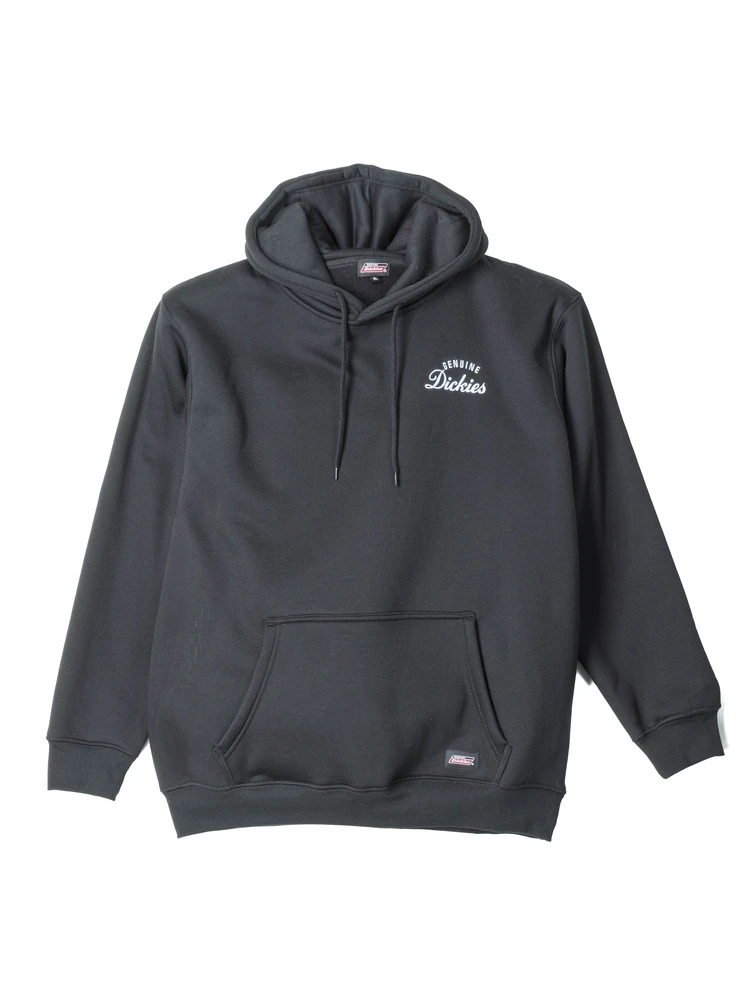 ブラック 【GENUINE DICKIES】裏起毛バック刺繍＆プリントプルパーカー