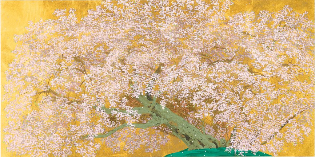 本金箔使用】中島千波『阿蘇一心行の櫻』（熊本県阿蘇郡）