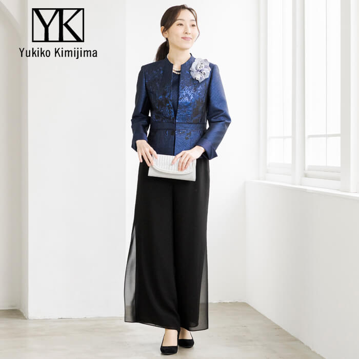 品格漂うラメジャカードジャケット 15号・ネイビー｜東京ソワール