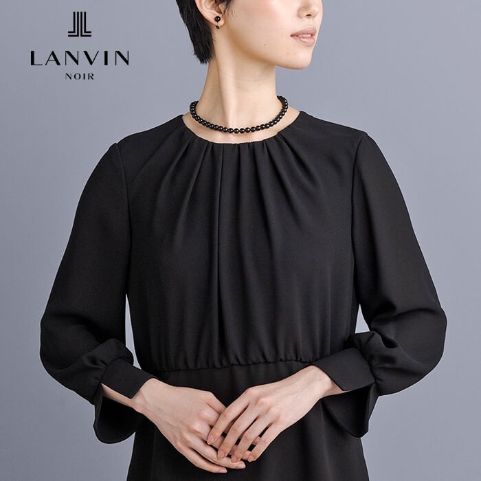 ランダムギャザータックのワンピース 7号・ブラック｜東京ソワール