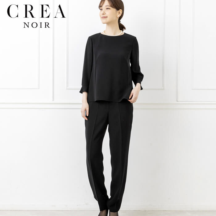 洗える｜ブラウス付きパンツスーツ 13号・ブラック｜東京ソワール