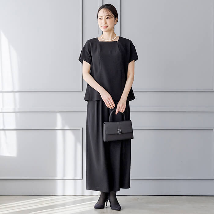 洗える｜フロントファスナーつきのブラウス M・ブラック｜東京