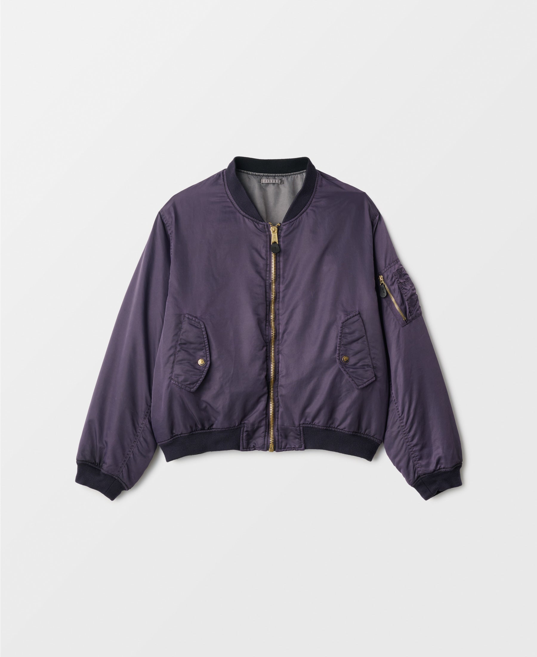 25AW | GARMENTDYE NYLON BOMBER JACKET - DARK GREY X PURPLE
