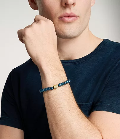 Superman x Fossil ネイビーブルー ステンレススチール ビーズ