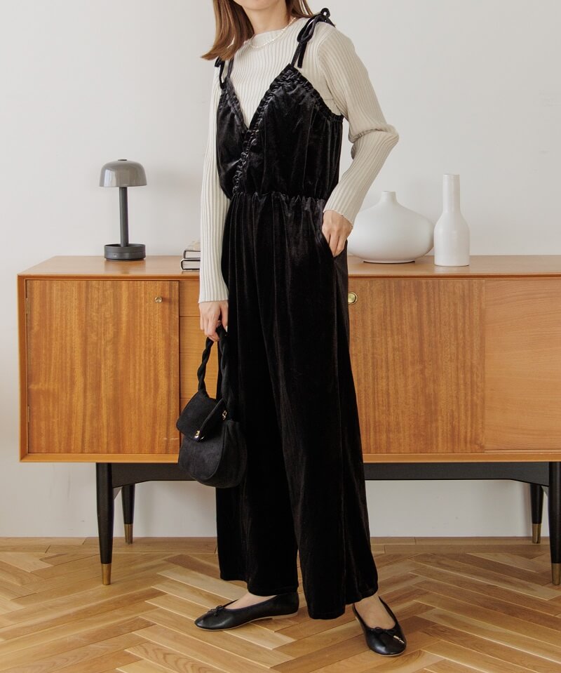 60%OFF】2way velour rompers～ﾂｰｳｪｲﾍﾞﾛｱﾛﾝﾊﾟｰｽ | flower／フラワー