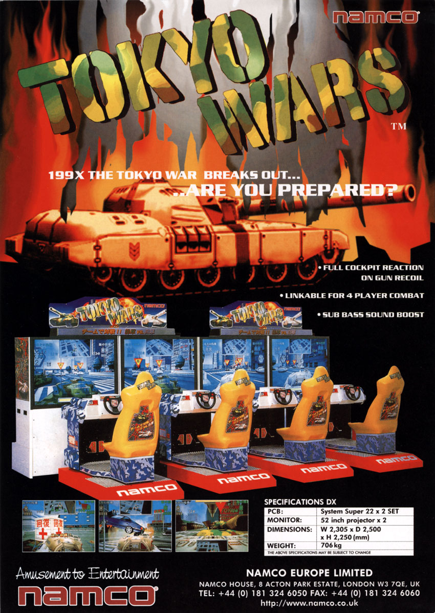 Tokyo Wars - Namco (Video Game) - uk | The Arcade Flyer Archive