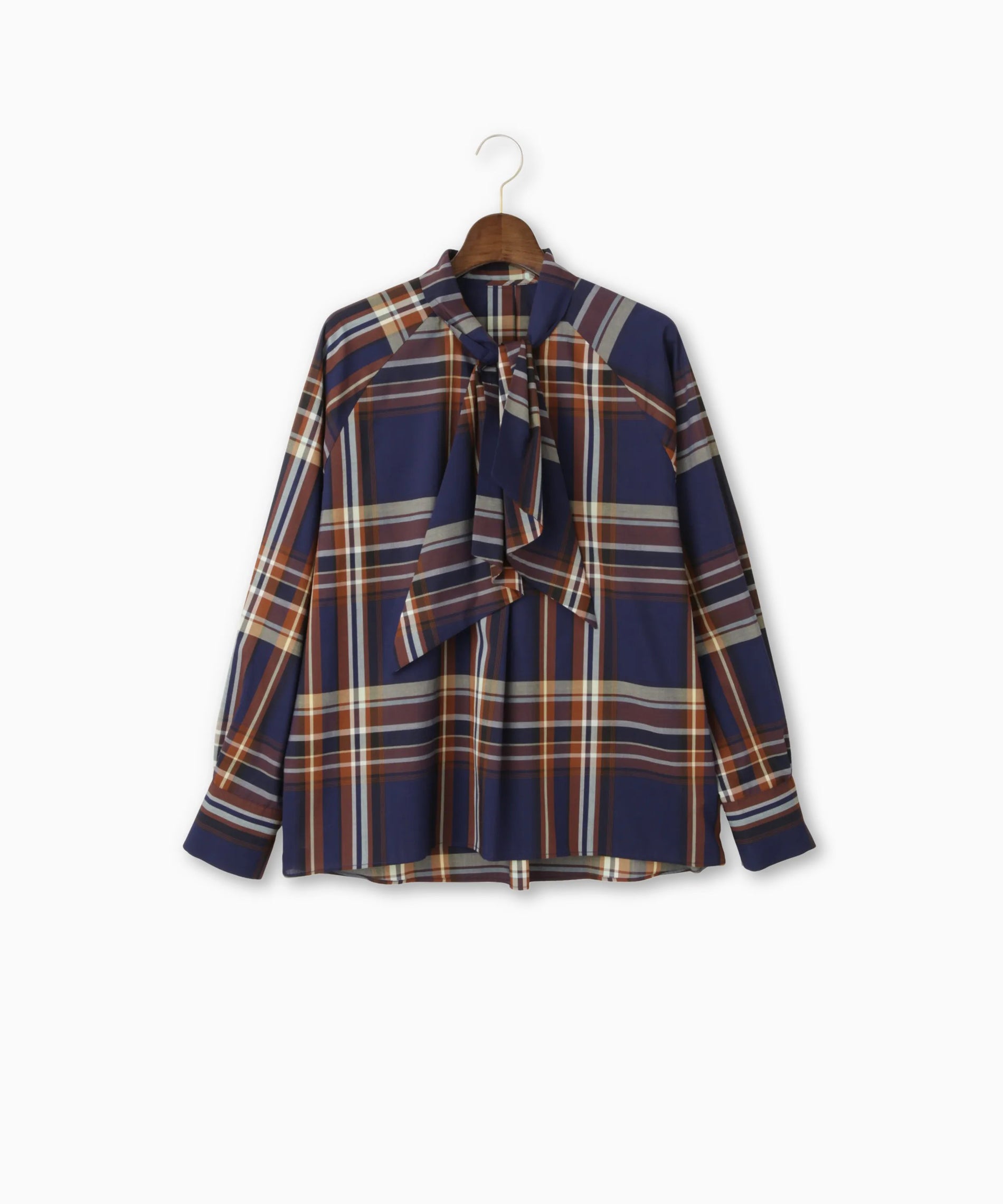 ビッグチェックボウタイブラウス – FACE SANS FARD