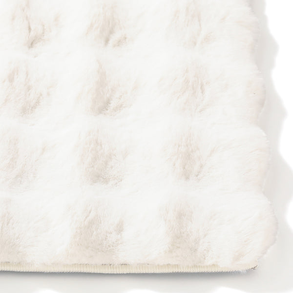 低反発 ポコモコファー ラグ M 2000×1400 アイボリー | Francfranc