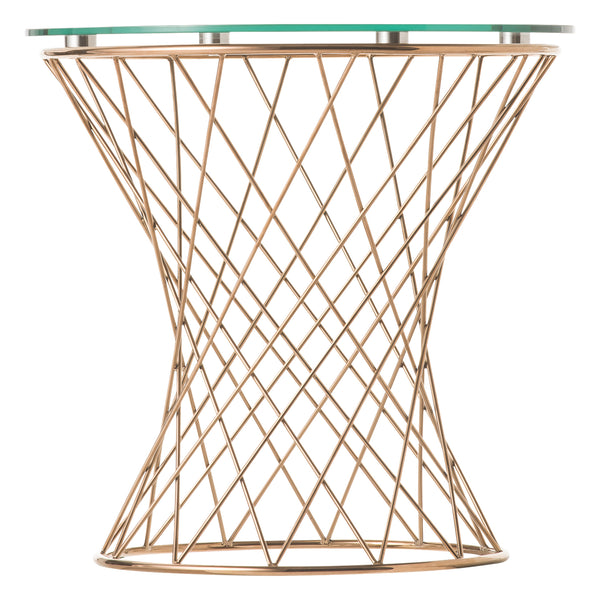 マーリア サイドテーブル クリア×ゴールド φ500 | Francfranc（フラン