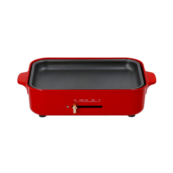 BRUNO コンパクトホットプレート レッド （プレート2種セット