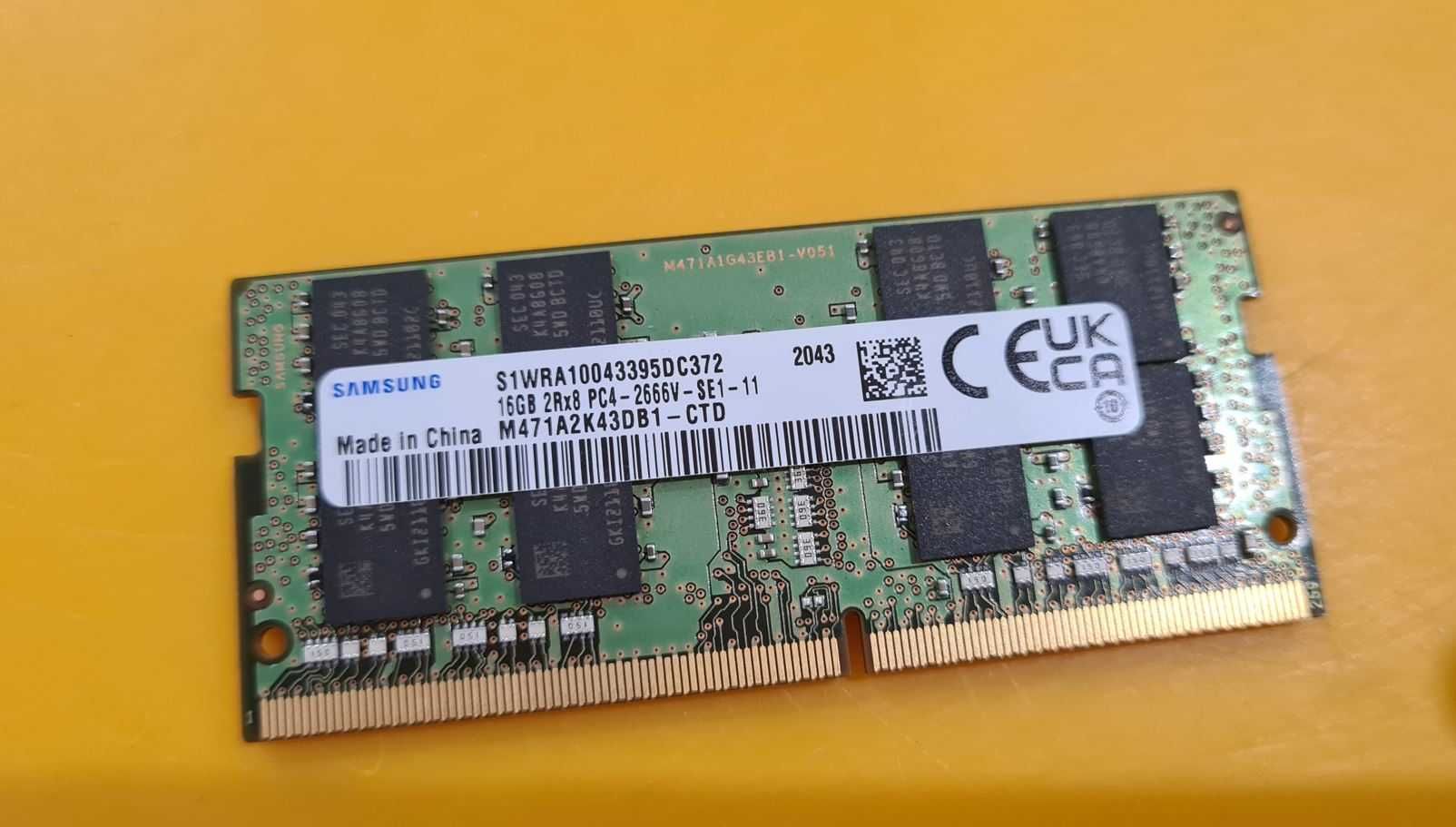 16GB DDR4 Laptop,1x 16GB,Samsung,2666Mhz,CL19,Doble Sided