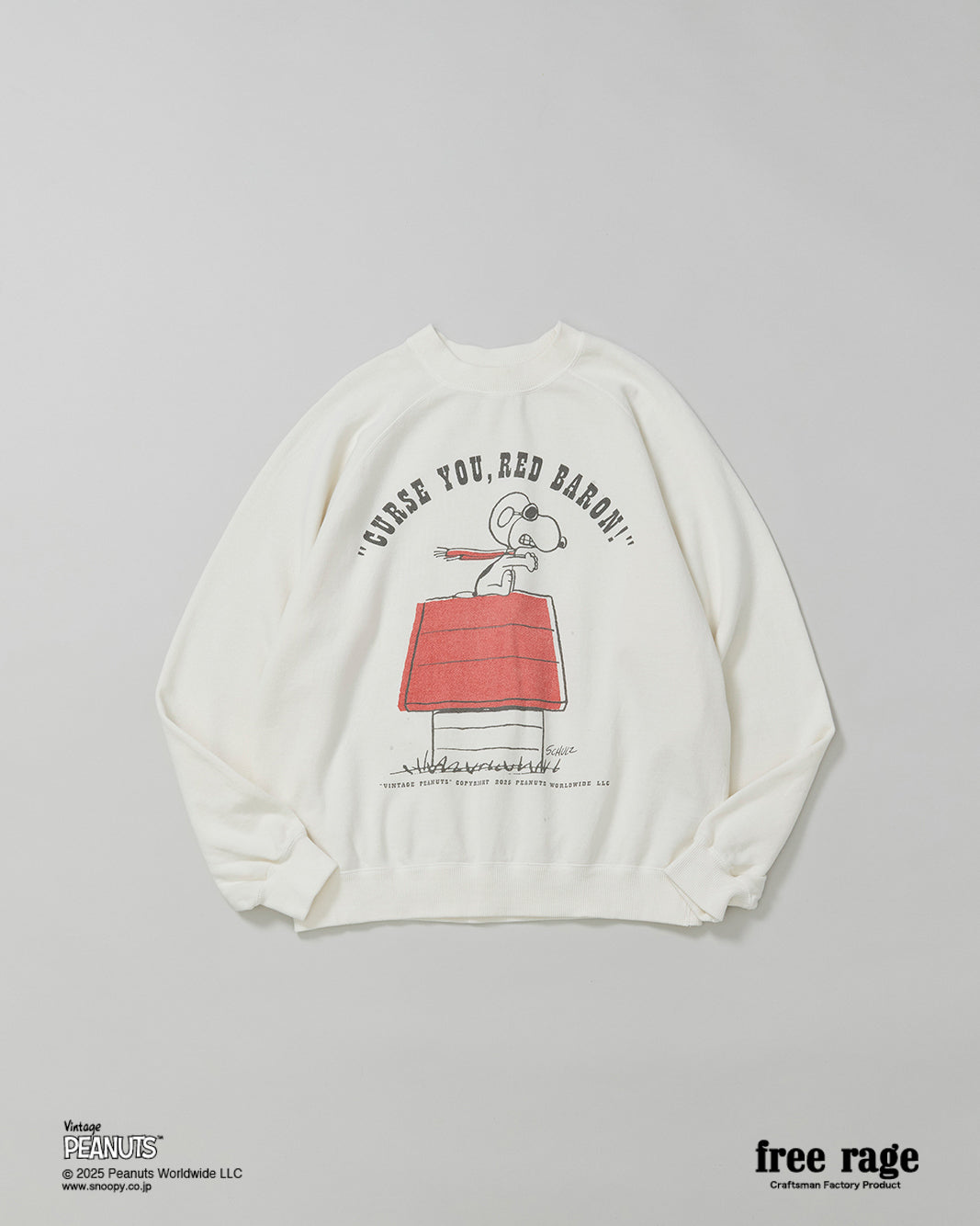 PEANUTS×free rage】FLYING ACE ラグランクルースウェット – freerage