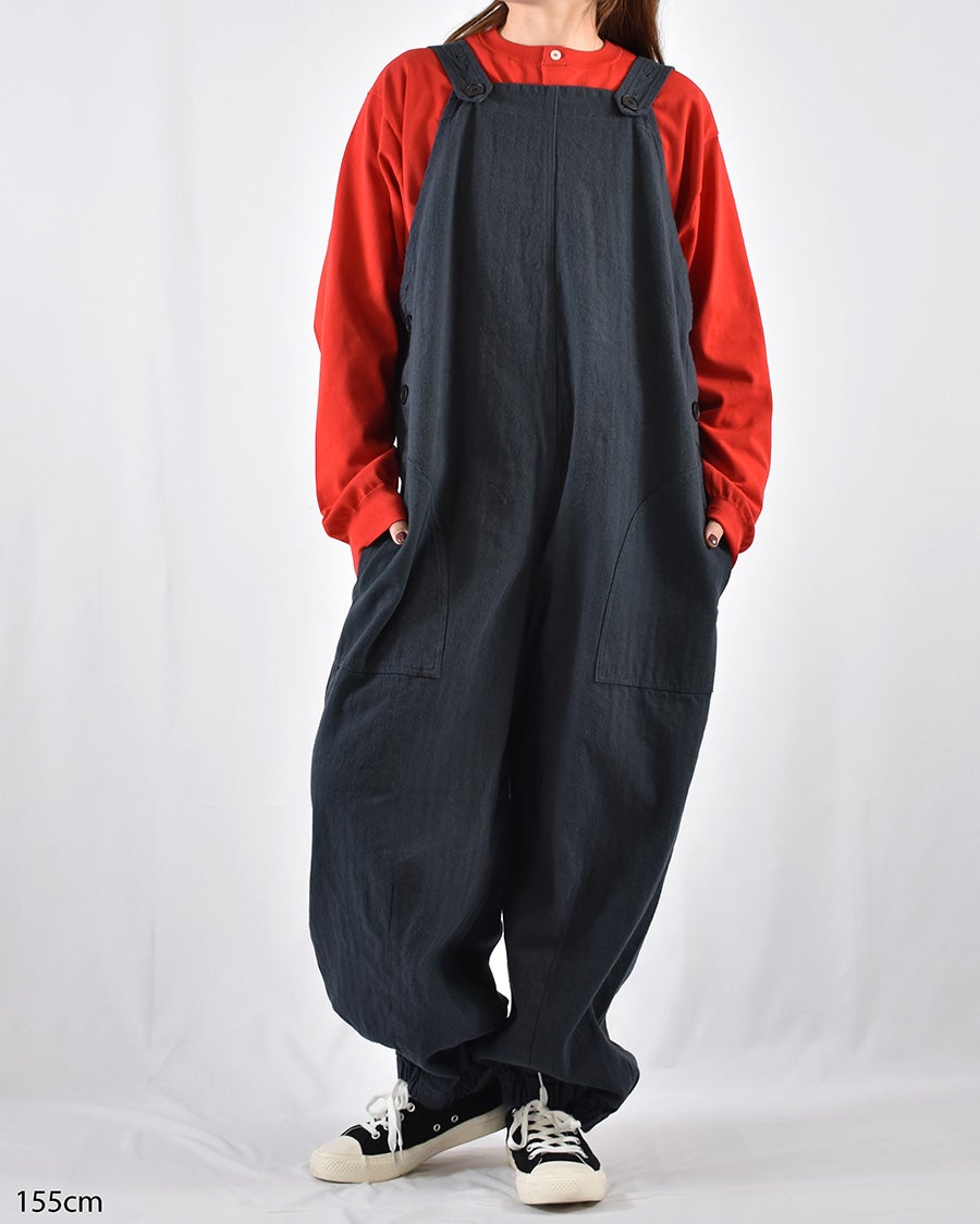 Sarahwear コットンリネンヘリンボンオーバーオール | FRENCH Bleu .rooms
