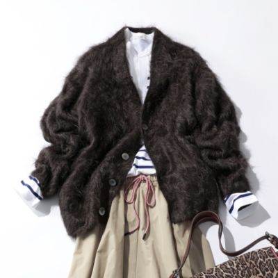 BLAMINK(ブラミンク)のカシミヤファー7GVネックカーディガン通販