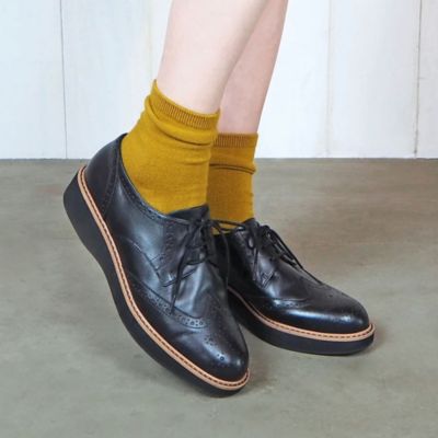 Lands' End】ランズエンド レザーレースアップ ボートシューズ 楽天