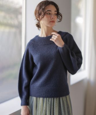 組曲 L(クミキョク エル)のへアリーヤーンボートネック ニット通販