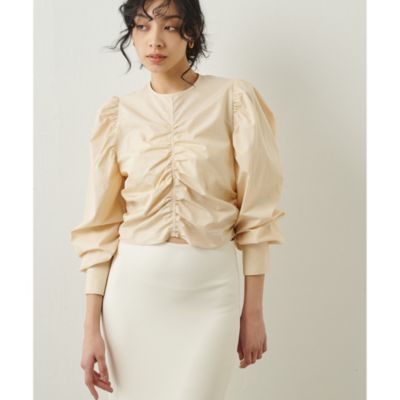 Whim Gazette(ウィム ガゼット)のギャザーコンパクトブラウス通販