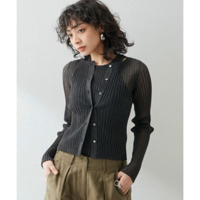 Whim Gazette(ウィム ガゼット)のラメリブカーディガン通販 | LEEマルシェ