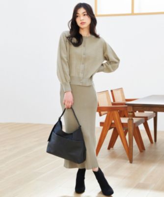 ANY(エニィ)のフェザーカーディガン×ニットスカートセットアップ通販