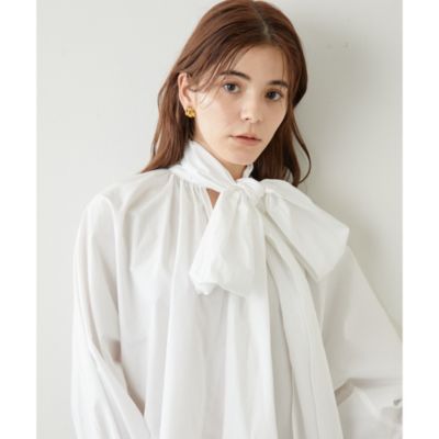 Whim Gazette(ウィム ガゼット)のボウタイドルマンブラウス通販