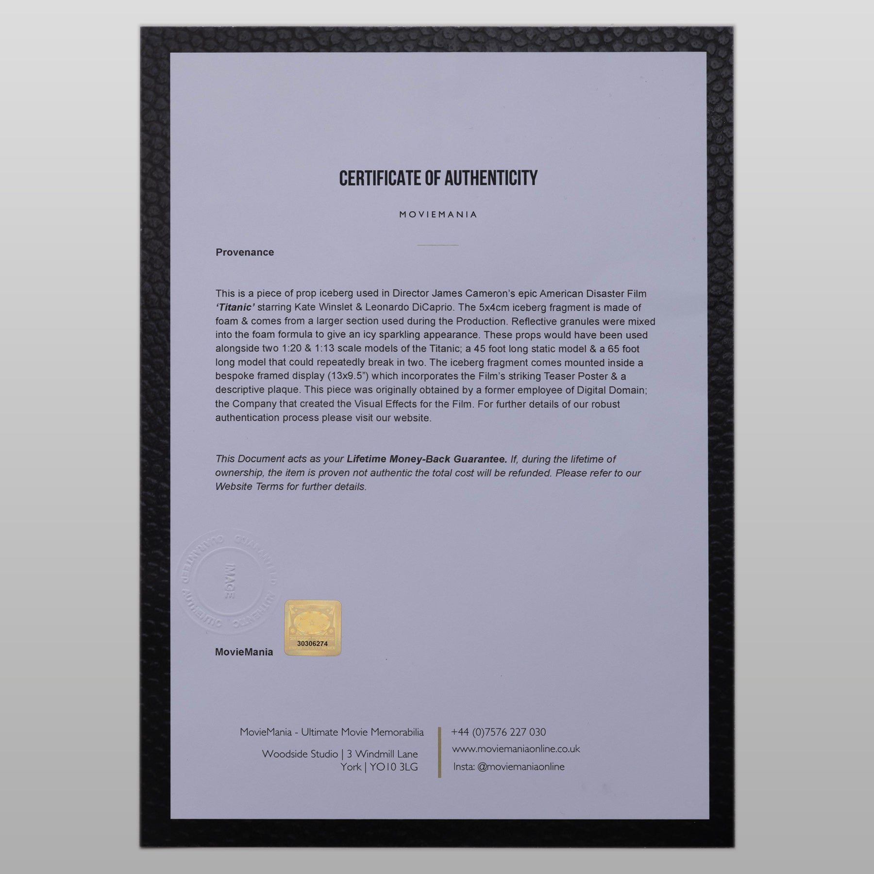 タイタニック」で小道具として実使用された氷山の破片 - ファン