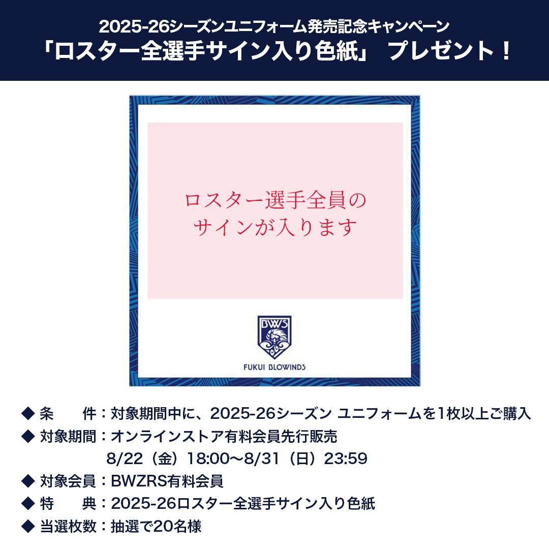 2025-26 レプリカユニフォーム/AWAY 【ネーム＆ナンバーあり】 | 福井