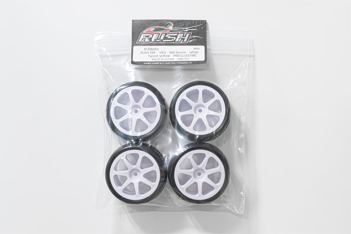 RUSH TIRE VR3 24X Seven white Type A yellow PREGLUEDTIRE RU0866a