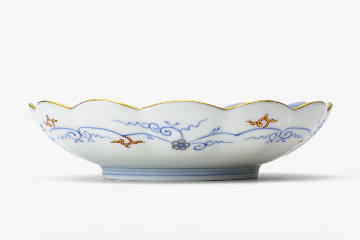 豪華絢爛 其泉作 色絵金彩鳳凰文 取皿 中皿 逸品 5枚 九谷焼 色絵金彩