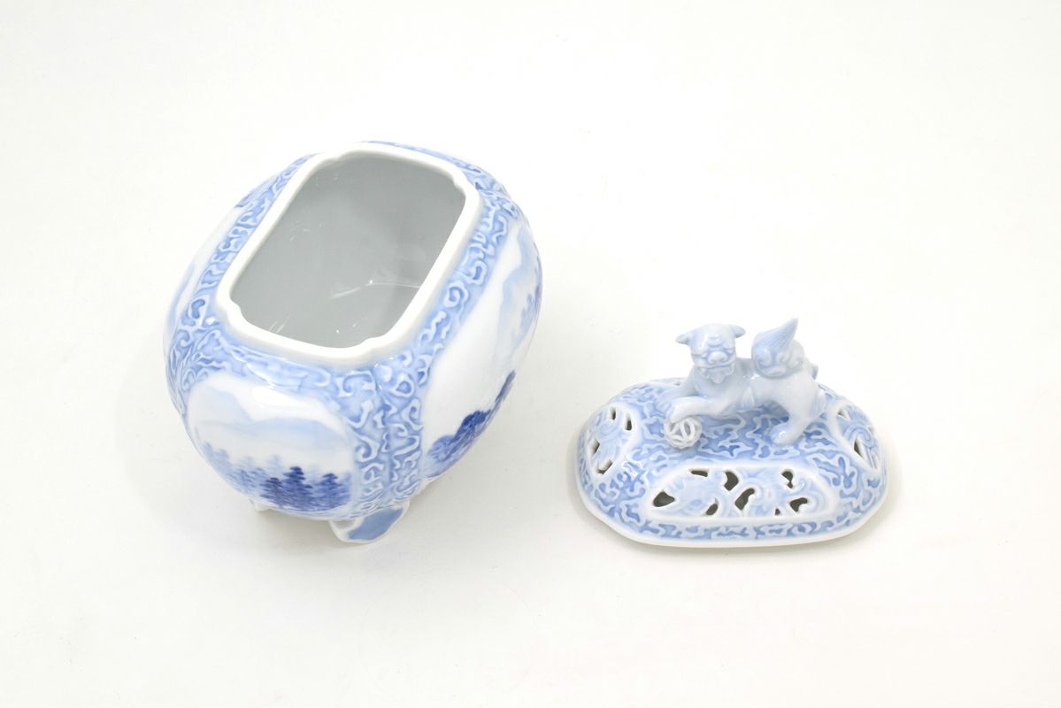 山水 獅子彫刻香炉 | 有田焼 深川製磁｜公式オンラインストア